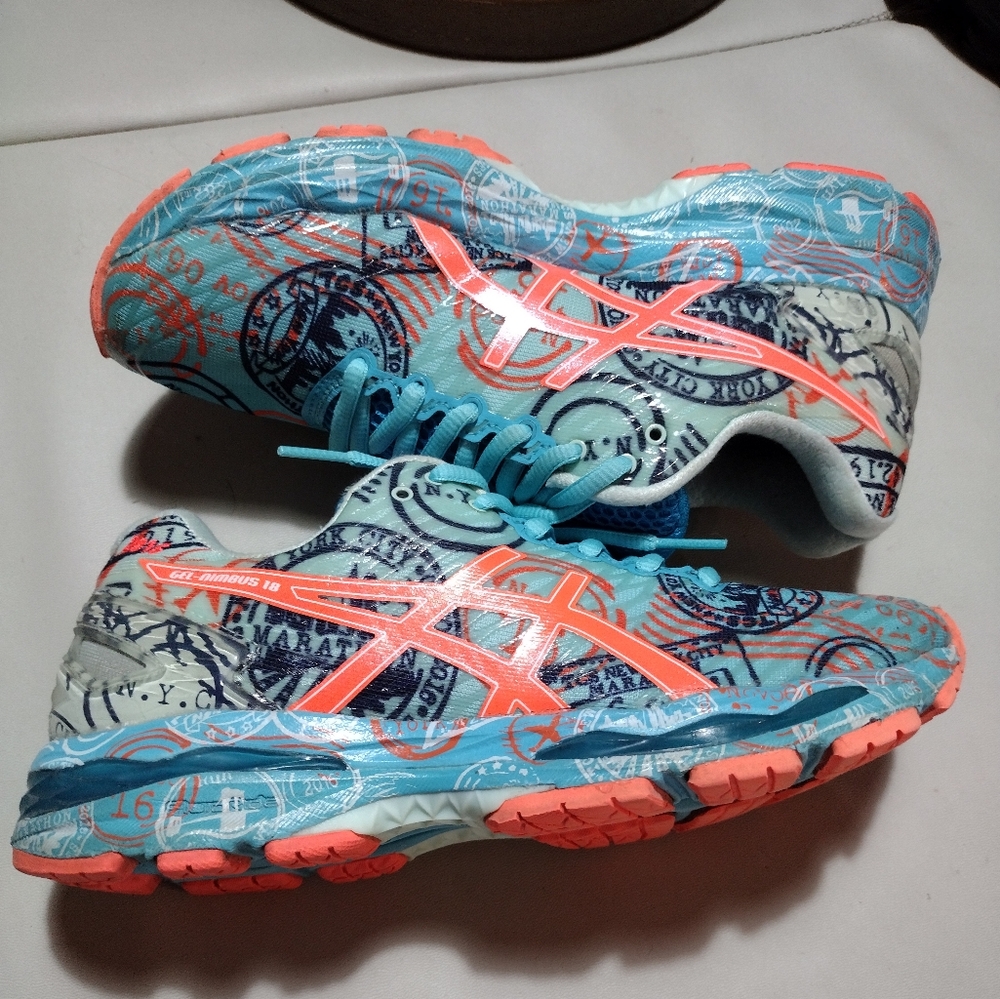 Asic Gel Nimbus 18 New York City 2016 Marathon running shoes.